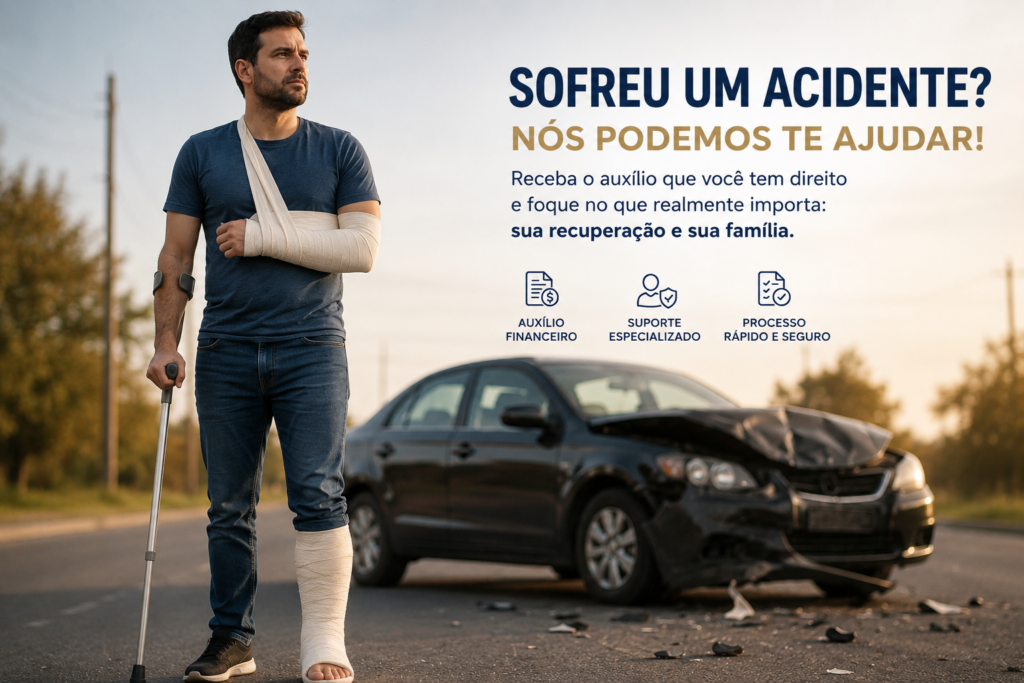 Homem com sequelas permanentes após acidente com possível direito ao Auxílio-Acidente do INSS.